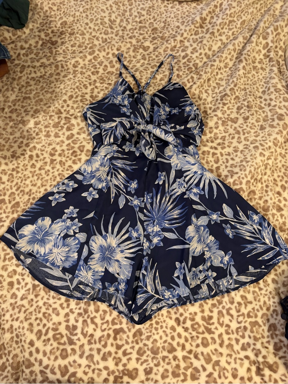 Blue Hibiscus Summer Romper Size Small
